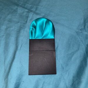 Men’s brand new teal sea green color satin silk pocket square for suit coat